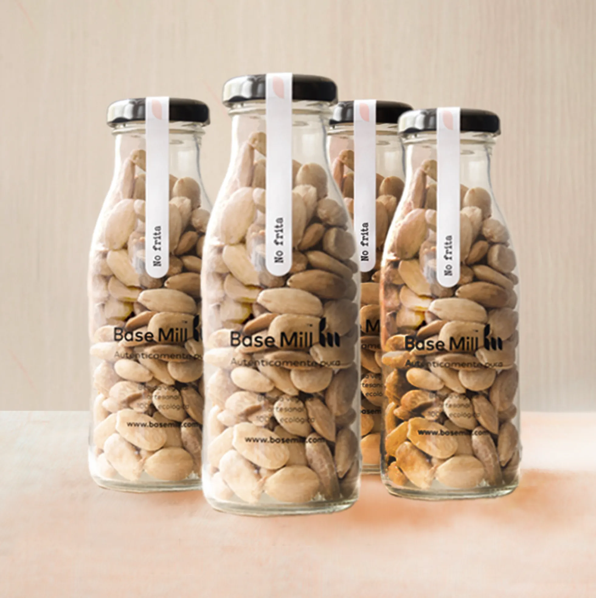 Pack Almendra No Frita Sin Piel Eco (4 Botellas 150g).