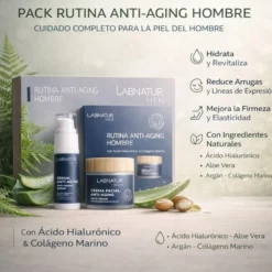 Pack Anti-Aging para Hombre Labnatur Men | Sérum 30 ml y Crema Facial 50 ml | Ácido Hialurónico y Colágeno Marino