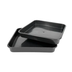 Pack 3 Bandejas Negras Para Macetas 20x20 Cm | Plástico Grueso, Sin Agujeros – Ideal Drenaje, Organización O Germinación