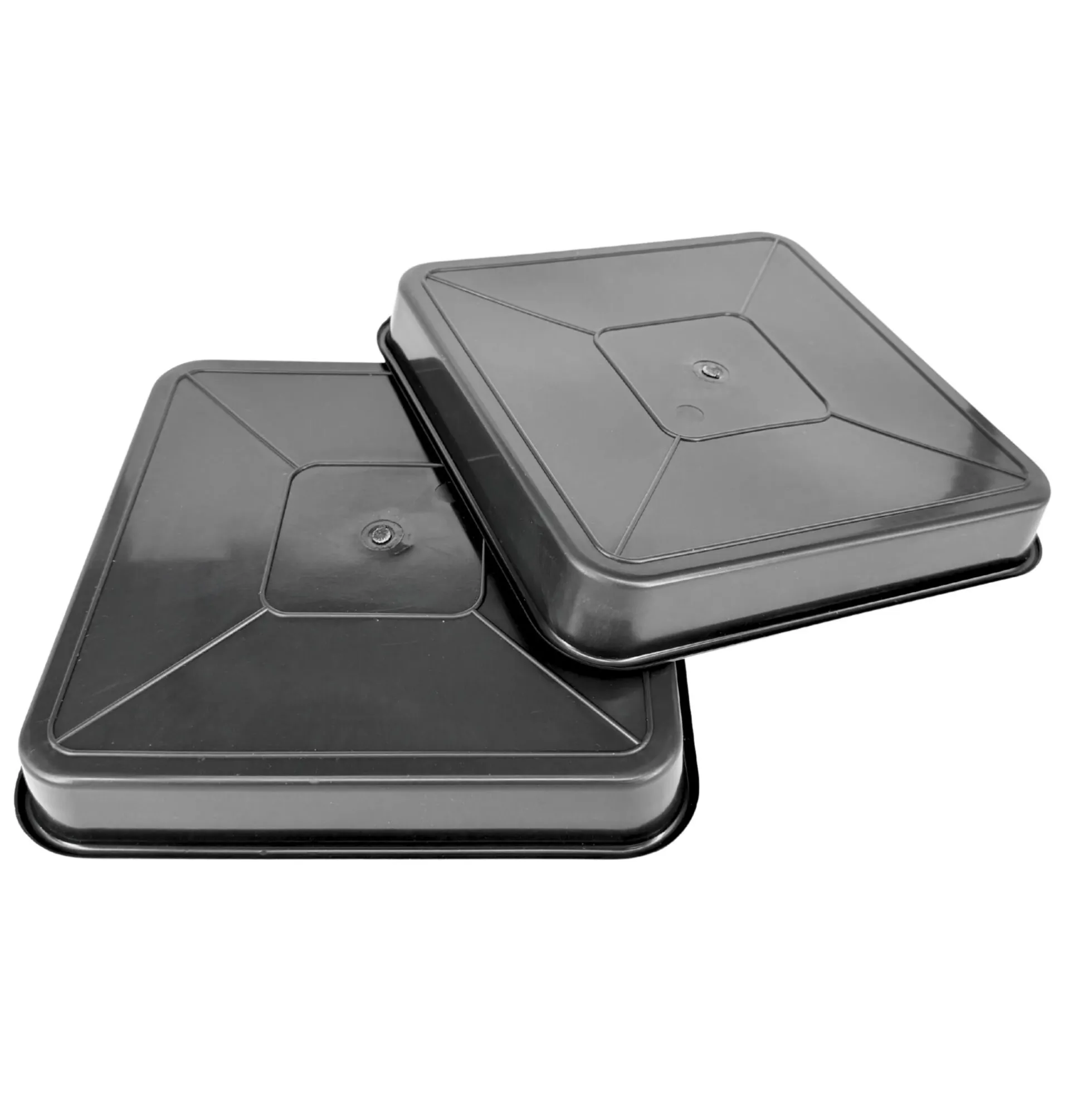 Pack 3 Bandejas Negras Para Macetas 20x20 Cm | Plástico Grueso, Sin Agujeros – Ideal Drenaje, Organización O Germinación