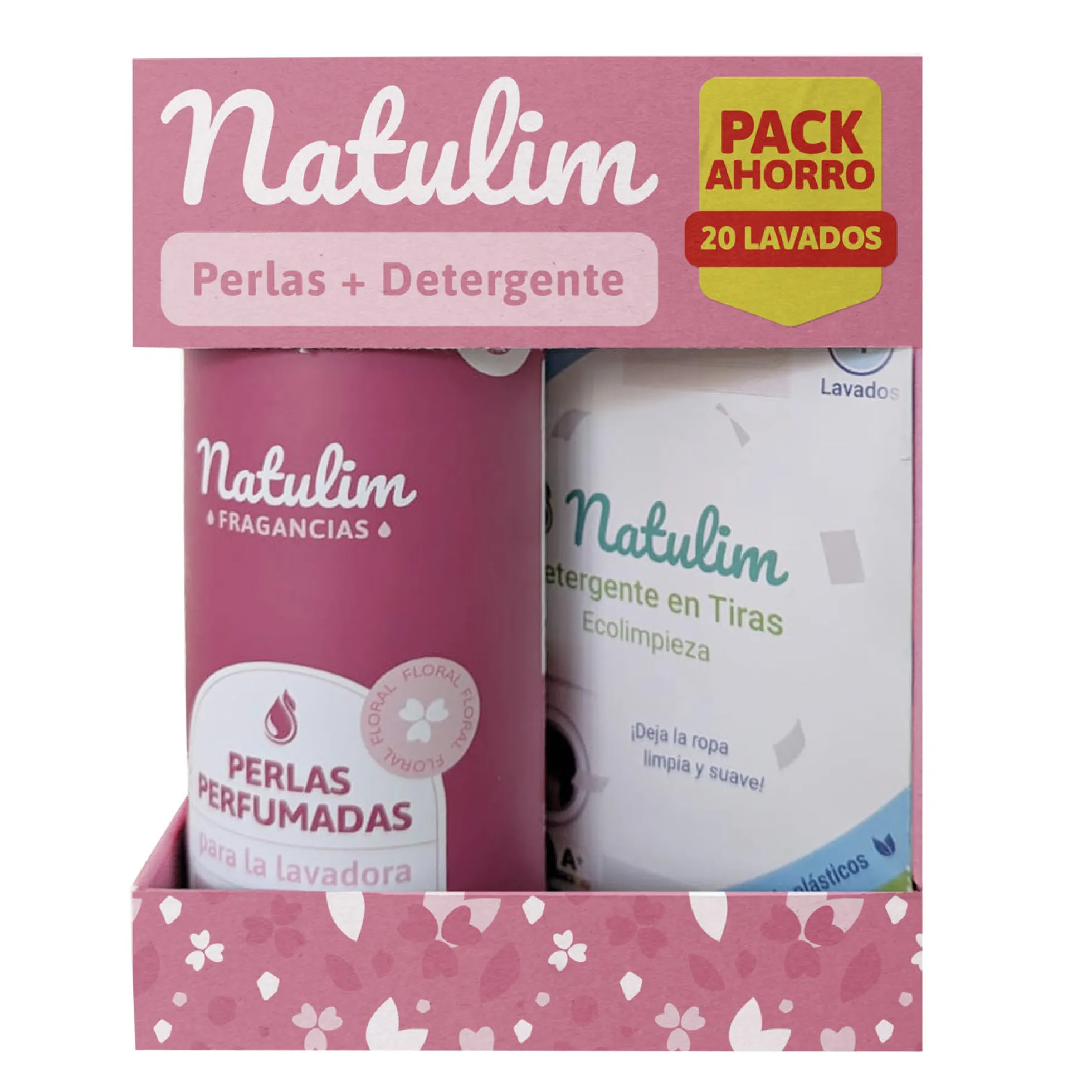 Pack Caja Detergente 20 lavados Natural + Perlas Floral
