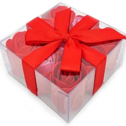 Pack 10 Cajas 9 Rosas De Jabón (rojo) - Flores Con Pétalos De Jabón Perfumados - Regalo Original Para Días Especiales
