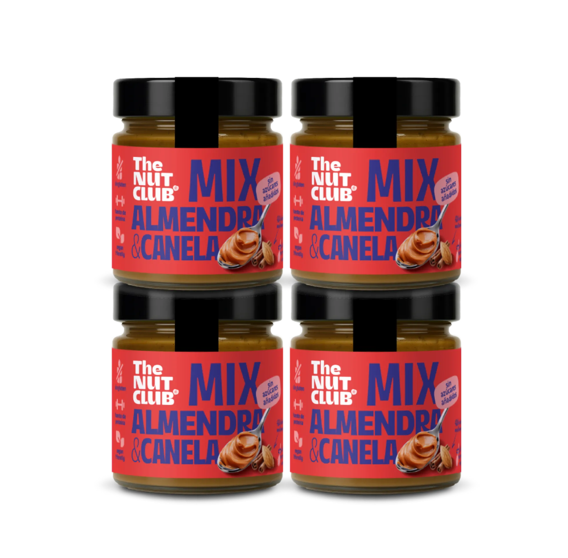 Pack crema de almendra 4 uds The Nut Club 800g