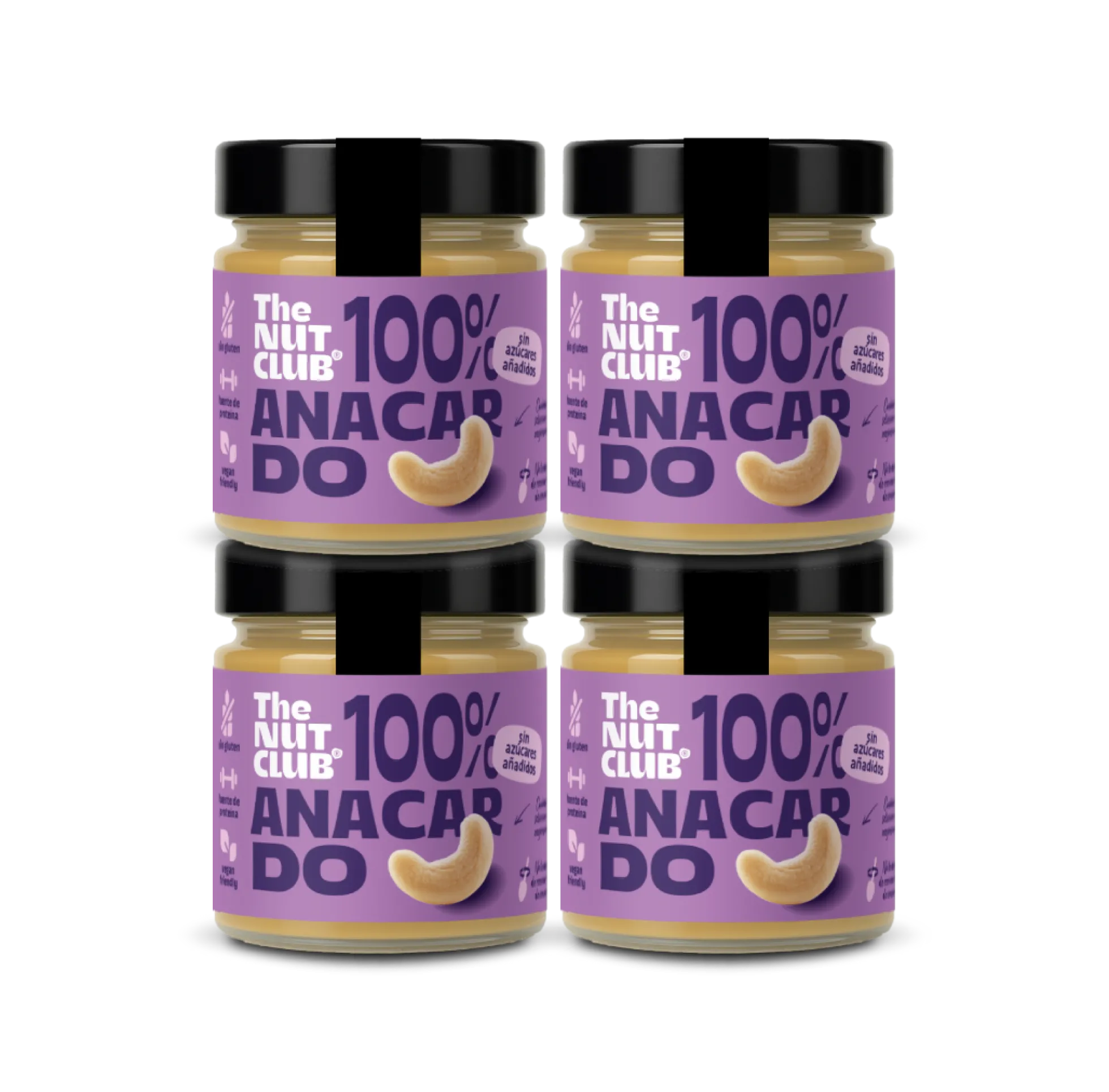 Pack crema 100% de anacardo 4 uds The Nut Club 720g