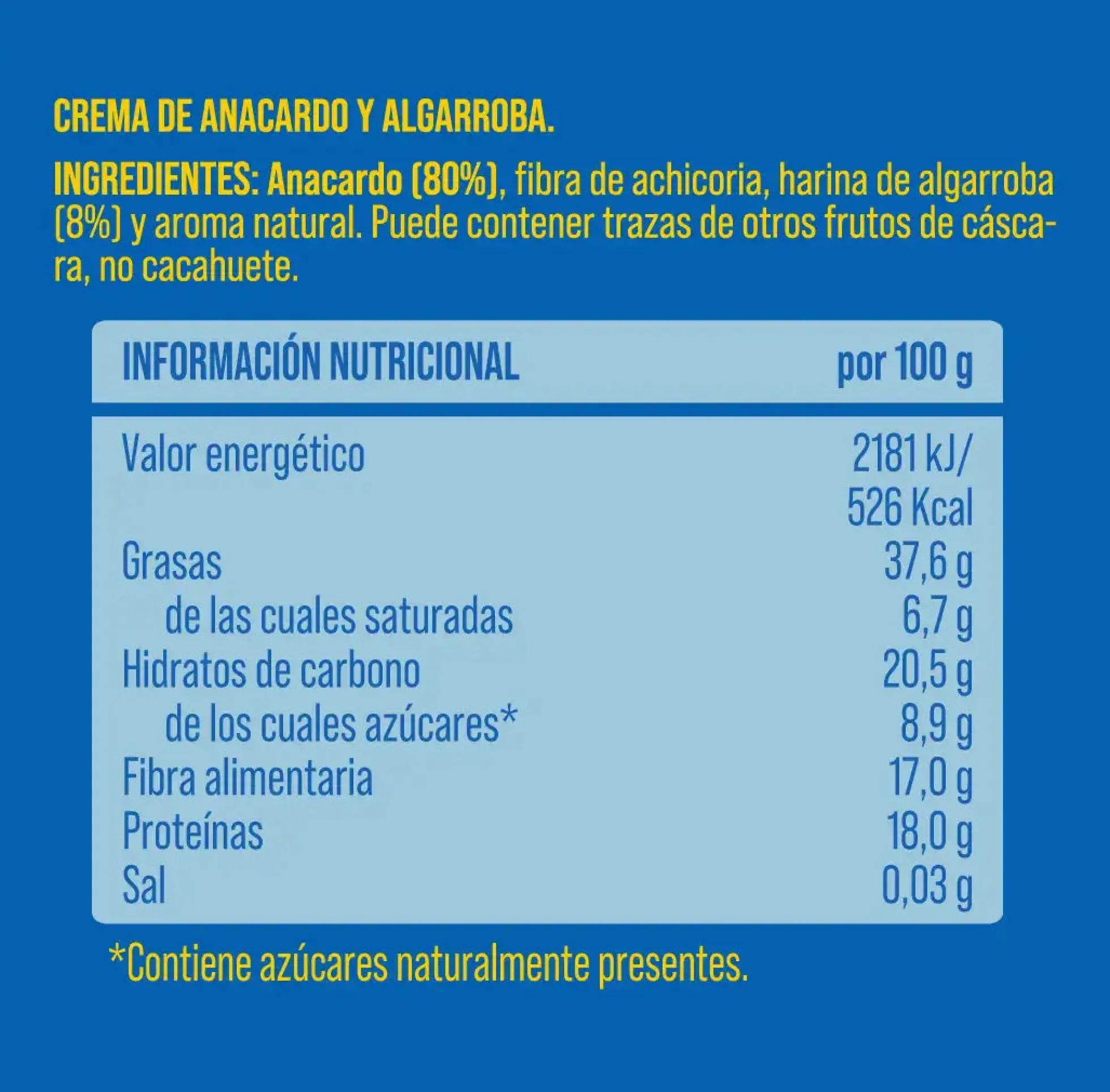 Pack crema de anacardo y algarroba 4 uds The Nut Club 800g
