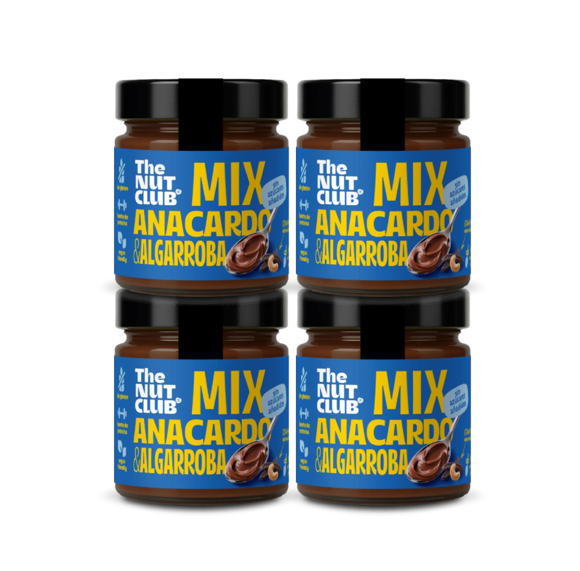 Pack crema de anacardo y algarroba 4 uds The Nut Club 800g