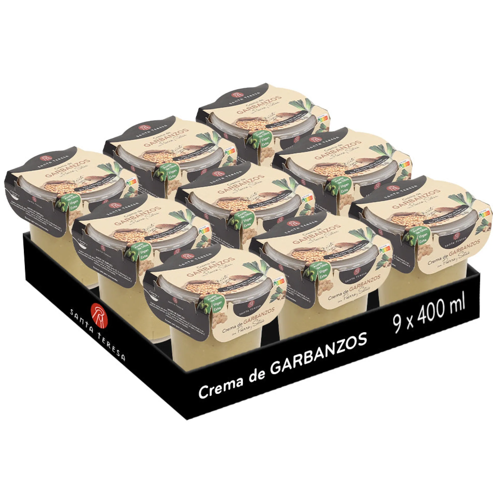 Pack 9 Cremas De Garbanzos Con Puerro Y Setas 3.600ml