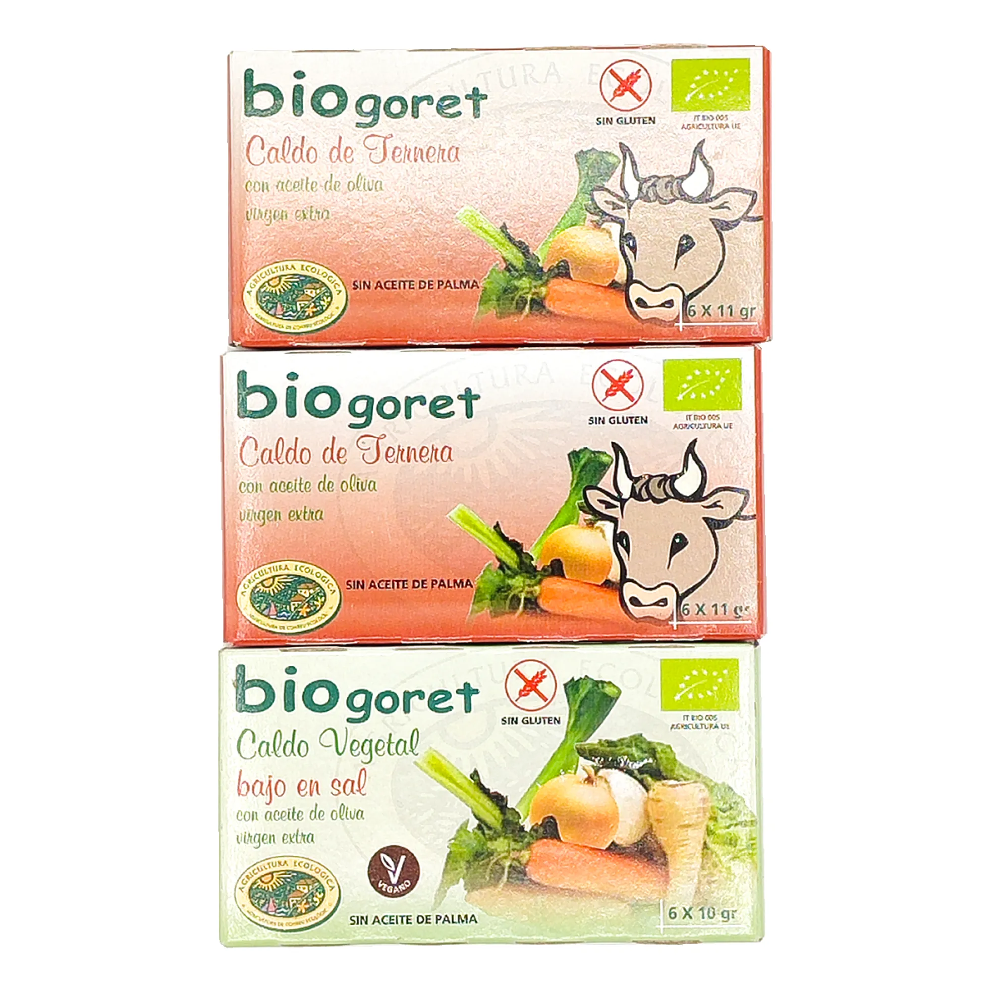 Pack Cubitos De Caldo De Ternera Y Verduras Bajo En Sal Eco Biogoret