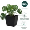 Pack De 3 Macetas Con Autorriego De Polipropileno 67 L 42x42x38 Cm Hortalia