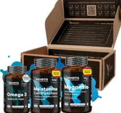 Pack Descanso: Melatonina, Magnesio Y Omega 3. Sevens Nutrition. Apoyo Nocturno Y Bienestar