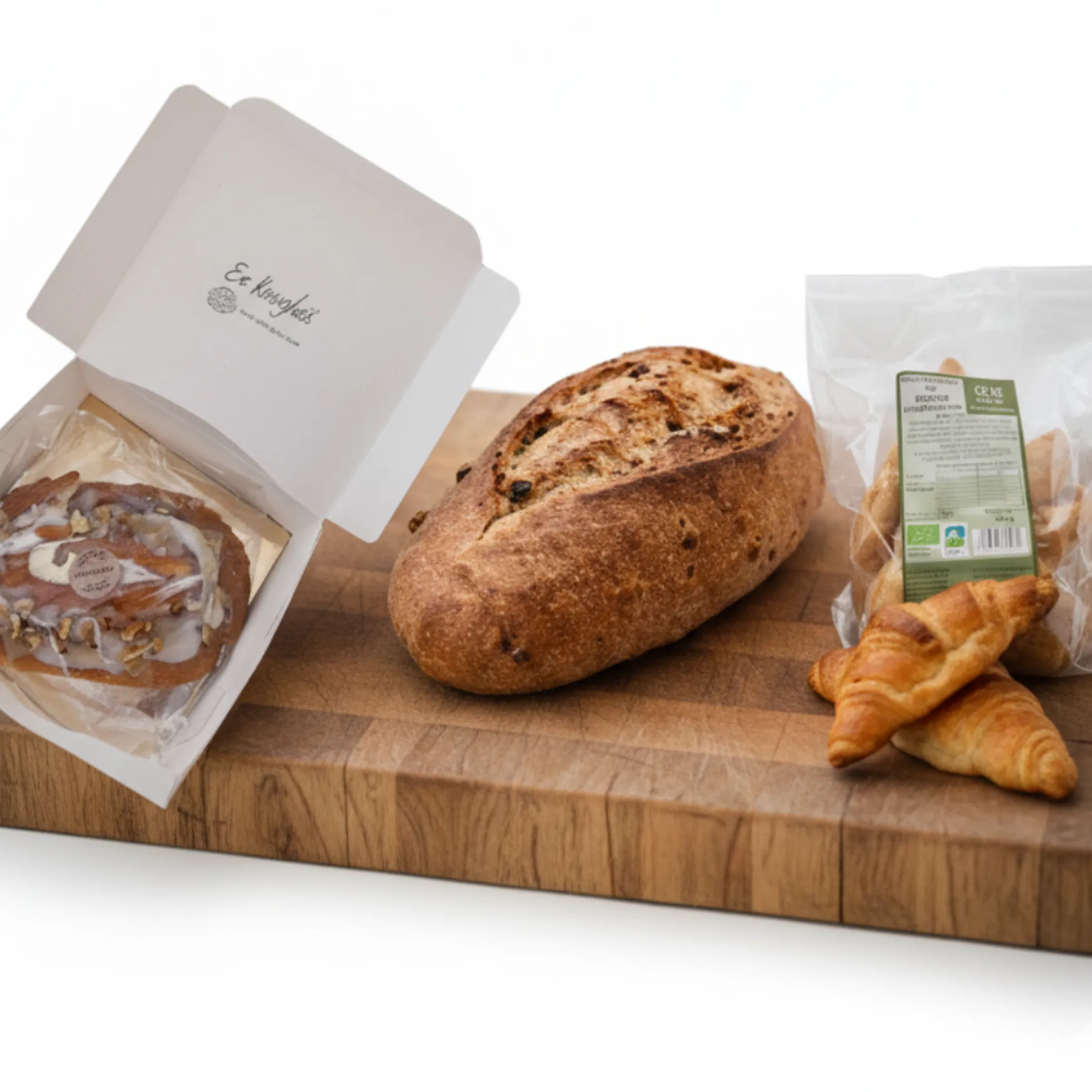 Pack Eco: 1 Pan Oval Pasas Y Nueces, 1 Mini Es Kringles, 1 Croissants De Espelta Mantequilla