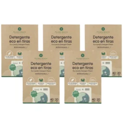 Pack 5 Eco-Tiras detergente y suavizante Planeta Huerto 200 lavados