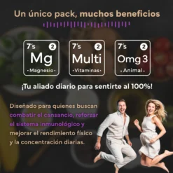 Pack Energía. Con Multivitaminas, Omega 3 Y Magnesio. Sevens Nutrition. Energía y Vitalidad