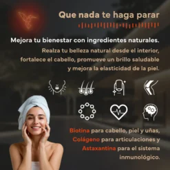 Pack Glow Para Regalo: Astaxantina, Biotina Y Colágeno Marino Puro. Sevens Nutrition. Antioxidante, Pelo, Uñas Y Piel
