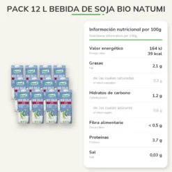 Pack 12 L Bebida de Soja bio Natumi