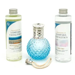 Pack Lámpara Catalítica Blue Diamonds + Fragancia Mediterranean Light 500ml + Limpiador Neutro 200ml + Mecha De Repuesto