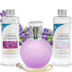 Pack Lámpara Catalítica Fucsia Mate + Fragancia Lavender Expression 200ml + Limpiador Neutro 200ml + Mecha Repuesto