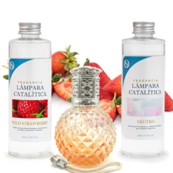 Pack Lámpara Catalítica Orange Diamonds + Fragancia Wild Strawberry 500ml + Limpiador Neutro 200ml + Mecha Repuesto