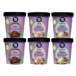 Pack Mix Helado Artesano Eco Sin Gluten Sin Lactosa Ni Azúcar Refinado Chocolate, Pistacho, Turrón Runakay 6x460ml/400g