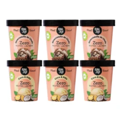 Pack Mix Helado Artesano Eco Sin Gluten Ni Lácteos Stracciatella de Chufa&Choco, Coco&piña Runakay 6x460ml/400g