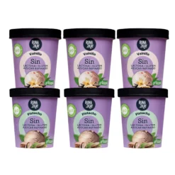 Pack Mix Helado Artesano Eco Sin Gluten Sin Lactosa Ni Azúcar Refinado Pistacho, Vainilla Runakay 6x460ml/400g