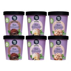 Pack Mix Helado Artesano Eco Sin Gluten Sin Lactosa Ni Azúcar Refinado Chocolate, Vainilla,Turrón Runakay 6x460ml/400g