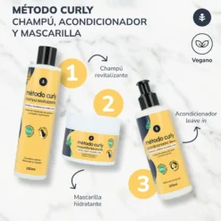 Pack Método Curly: champú, mascarilla y leave in Planeta Huerto