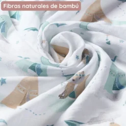 Pack 3 Muselinas Bambú Organico 70x70 Cm Mapache