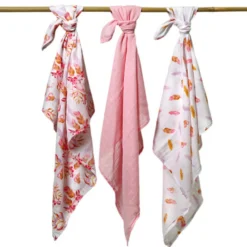 Pack 3 Muselinas Bambú Organico 70x70 Cm Rose