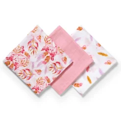 Pack 3 Muselinas Bambú Organico 70x70 Cm Rose