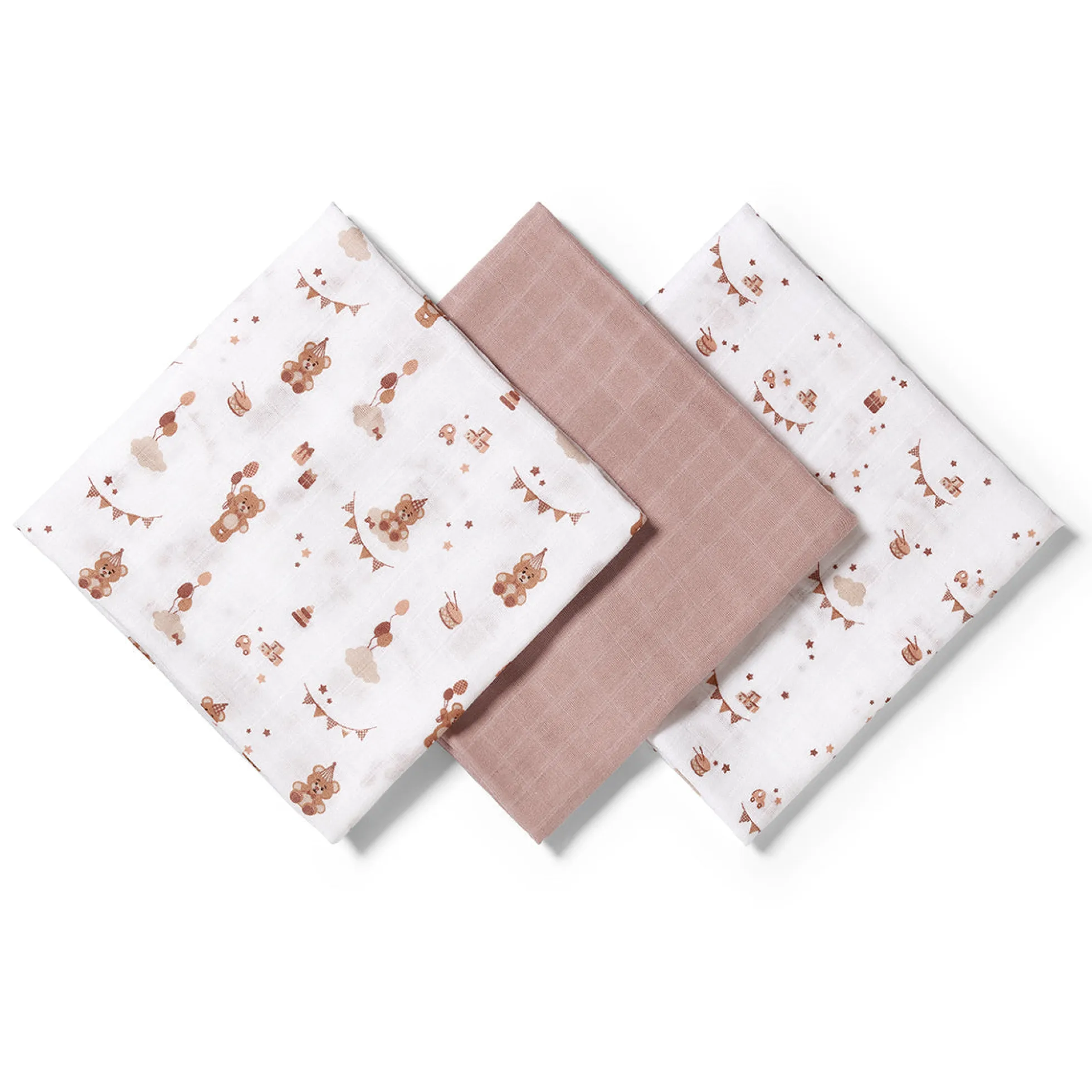 Pack 3 Muselinas Bambú Organico 70x70 Cm Canela