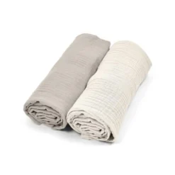 Pack 2 Muselinas De Algodón 70x70 Para Bebé Beige