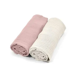 Pack 2 Muselinas De Algodón 70x70 Para Bebé Rosa