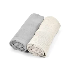 Pack 2 Muselinas De Algodón 70x70 Para Bebé Gris