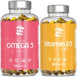 Pack Omega 3 120 Caps A Base De Aceite De Pescado 700mg Epa - 500mg Dha - 365 Cápsulas De Vitamina D3k2 (5000 Ui)