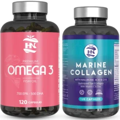 Pack - Omega 3 120 Caps A Base De Aceite De Pescado - 700mg Epa - 500mg Dha Y Colágeno Marino Hidrolizado Puro 120 Caps