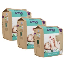 Pack Pañales Bambo Nature talla 3, (4-8 kg), 3 x 28 unidades