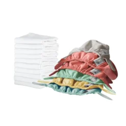 Pack Pañales de Tela lavables para recién nacido Pop-in con 6 cobertores y 10 absorbentes Close Parent