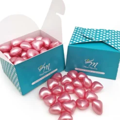 Pack 40 Perlas De Baño Aromatizada En Forma De Corazón - Con Aceite De Soja - Hidratante Y Aromática - Aroma Rosas