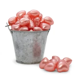 Pack 40 Perlas De Baño Aromatizada En Forma De Corazón - Con Aceite De Soja - Hidratante Y Aromática - Aroma Rosas