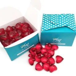Pack 40 Perlas De Baño Aromatizada En Forma De Corazón - Con Aceite De Soja - Hidratante Y Aromática - Aroma Fresas