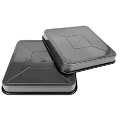 Pack 50 Platos Cuadrados Negros 15x15 Cm | Sin Agujeros, Plástico Grueso – Para Macetas, Drenaje Y Germinación