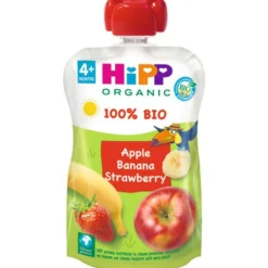 Pack 6 Pouches Bolsitas Biológicas Manzana, Plátano y Fresa HiPP 100 g