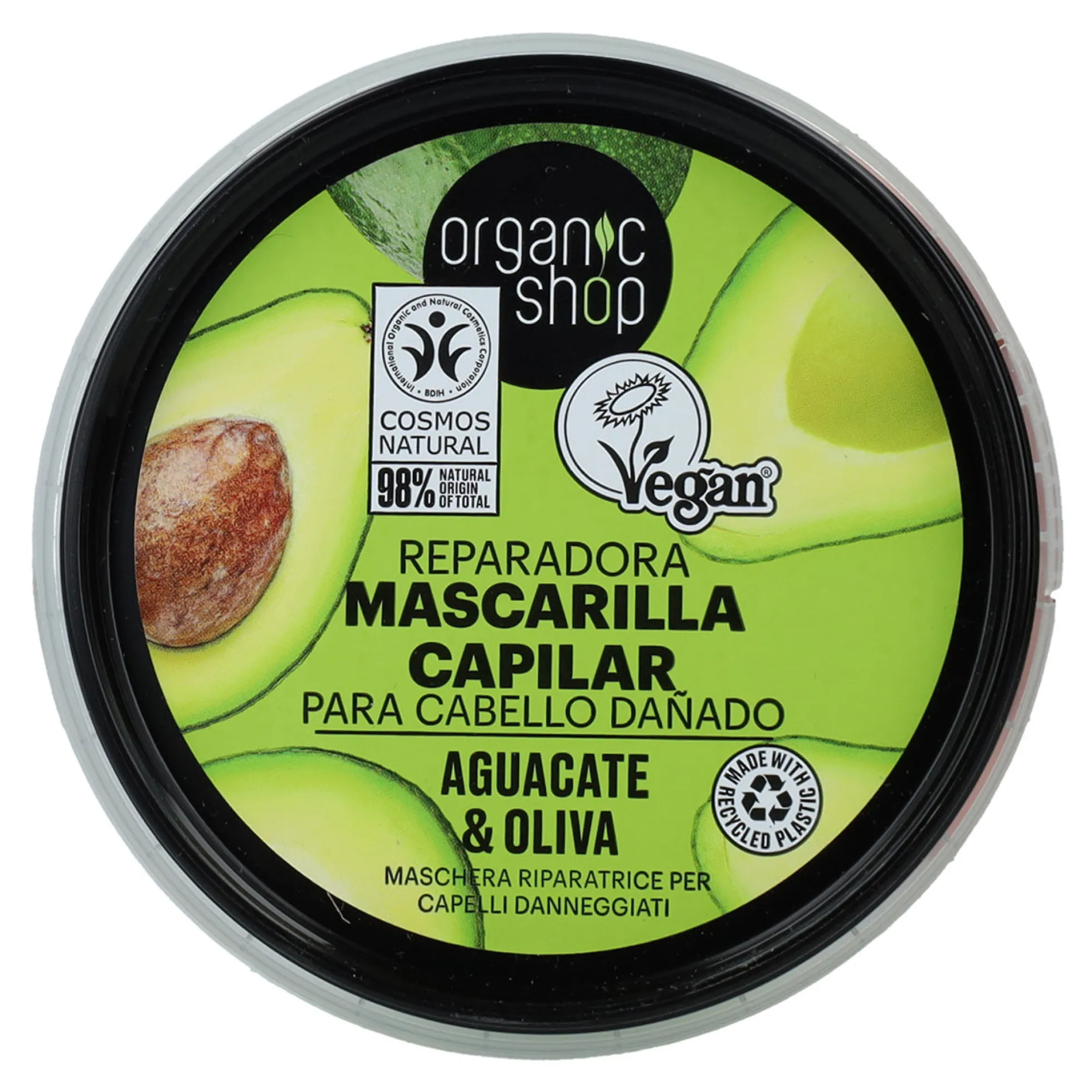 Pack PROMO 2x Mascarilla Capilar Reparadora Express Aguacate y Oliva Organic Shop 250 ml