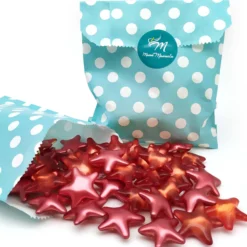 Pack Regalo 12 Perlas Baño En Forma De Estrella - Con Aceite De Soja - Hidrata, Suaviza Y Perfuma La Piel - Aroma Fresas