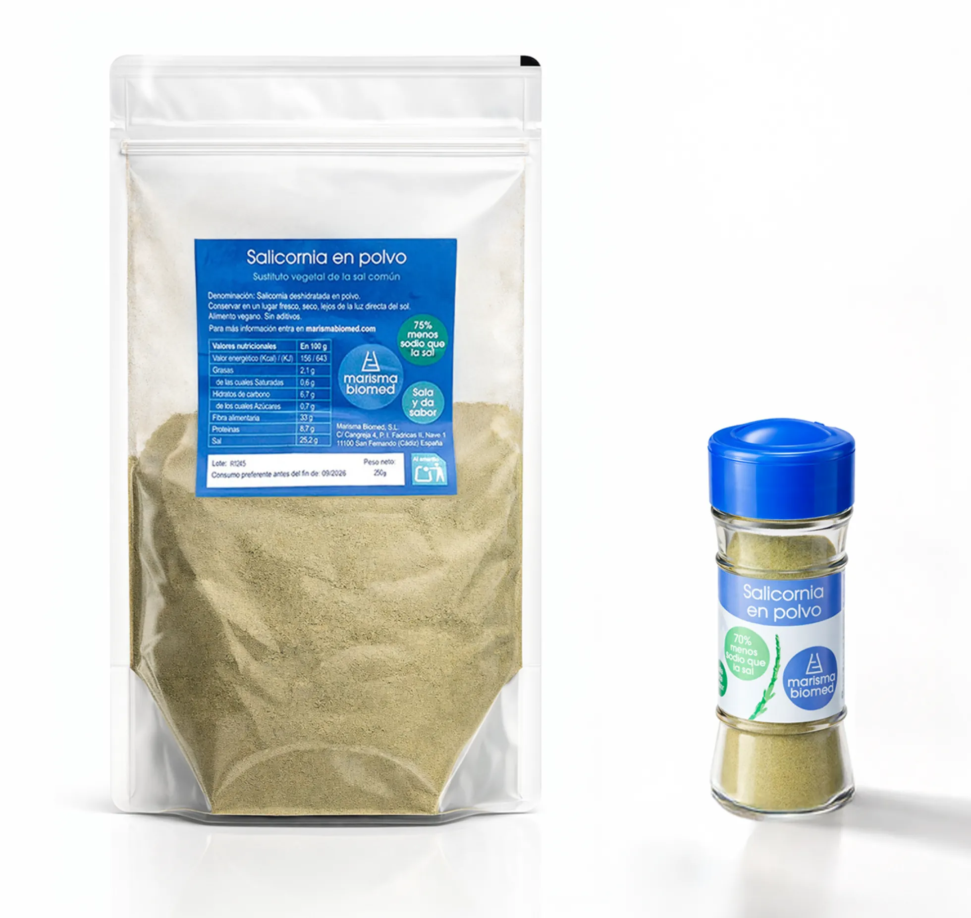 Pack Sal De Salicornia Para Uso Diario – Granel 250 G + Salero 28 G