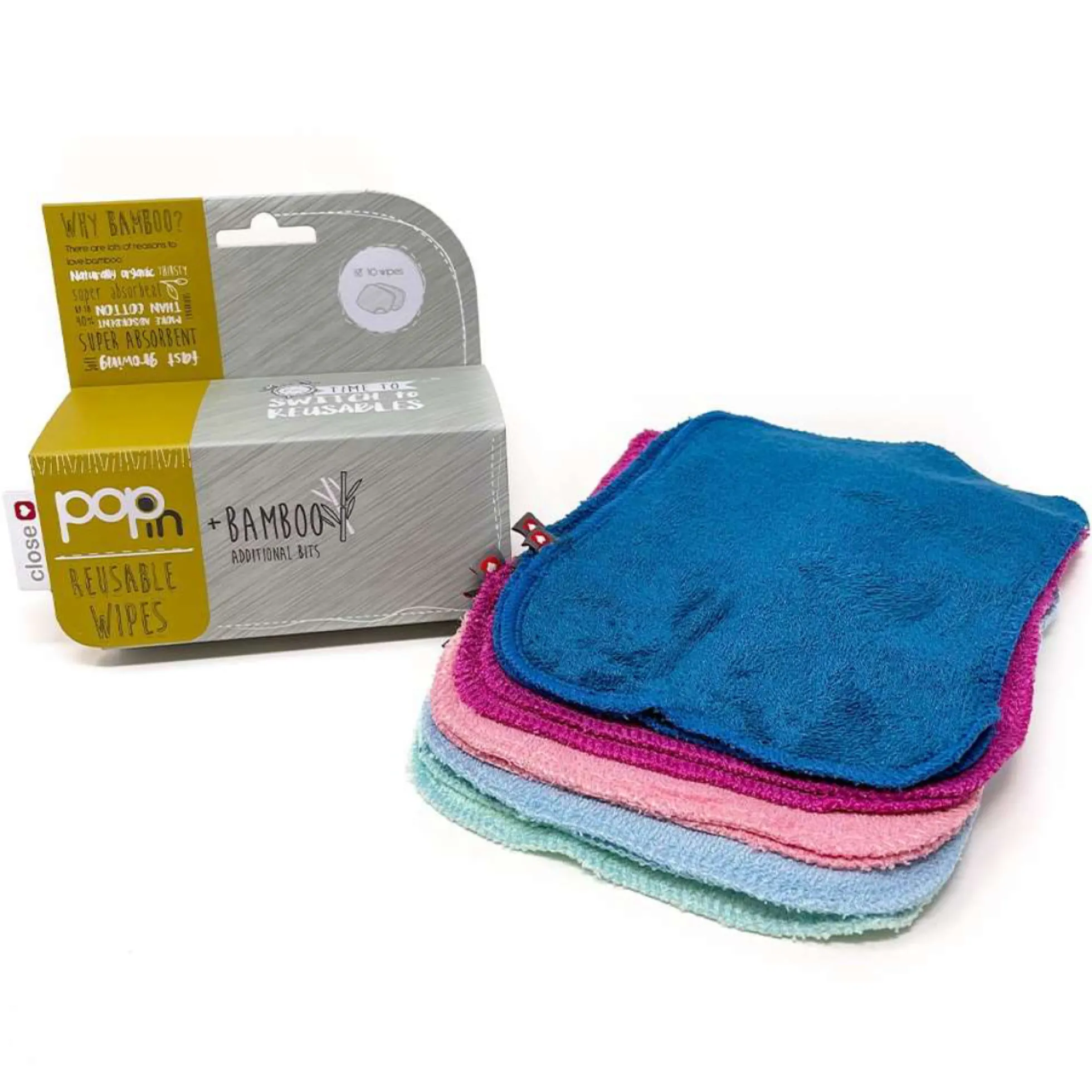 Pack 10 Toallitas Lavables Azul y Rosa Close Parent