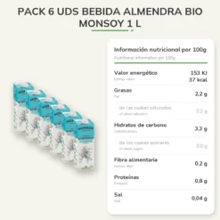 Pack 6 uds Bebida Almendra BIO Monsoy 1 L