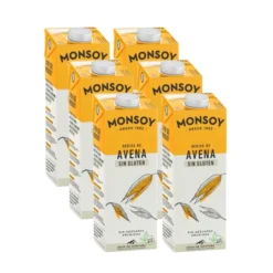 Pack 6uds Bebida BIO de avena sin gluten Monsoy1 L