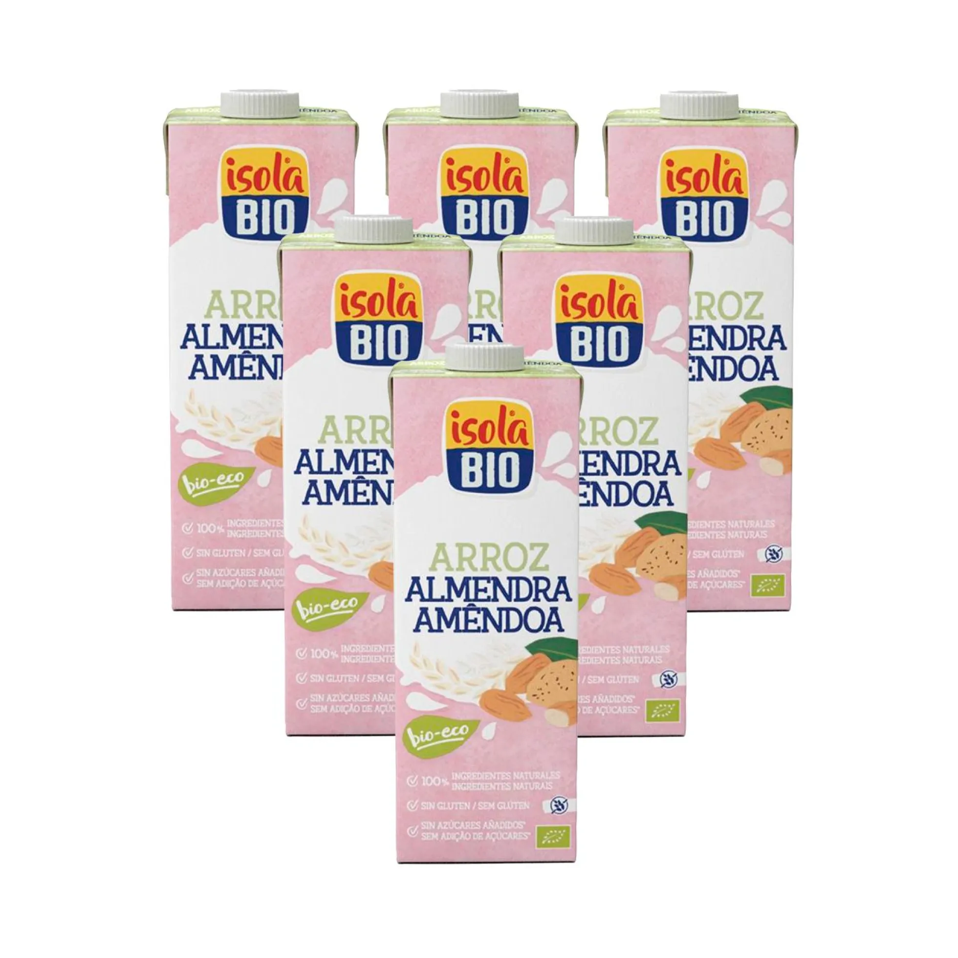 Pack 6 uds Bebida de Arroz y Almendras Bio Isola BIO 1 L